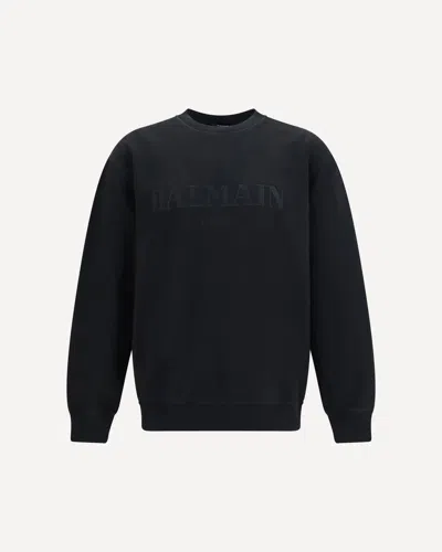 Balmain Vintage Embroidered Logo Sweatshirt In Black