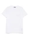 Balmain White Crewneck T-shirt With Logo Lettering On The Front In Cotton Man In White