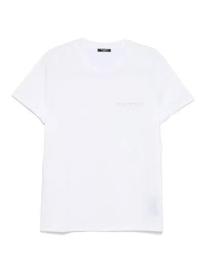 BALMAIN VINTAGE GEL T-SHIRT - SLIM FIT BLANC/ARGENT