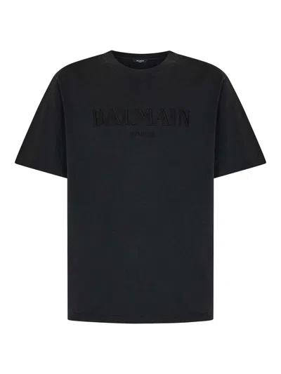 BALMAIN VINTAGE GREY COTTON JERSEY LOOSE-FIT T-SHIRT