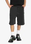 Balmain Logo-embroidered Cotton Shorts In Gray