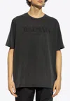 Balmain Vintage Logo-embroidered T-shirt In Gray