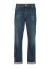 Balmain Vintage Logo-patch Straight-leg Jeans In Blue
