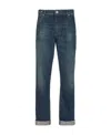 Balmain Vintage Logo-patch Straight-leg Jeans In Blue