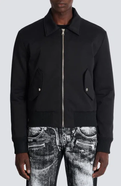 Balmain Logo-embroidered Bomber Jacket In Black