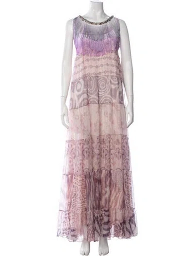 Pre-owned Balmain Vintage Long Dress In Purple