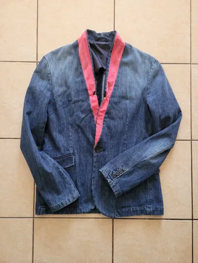 Pre-owned Balmain Vintage Pierre  Denim Blazer Jacket In Blue