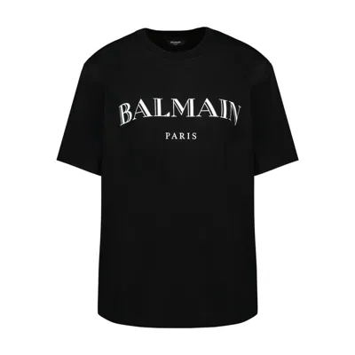 Balmain Vintage Print Reg Fit T-shirt In Black