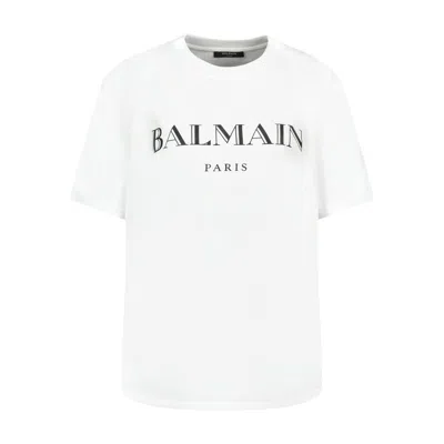 Balmain Vintage Print Reg Fit T-shirt In White