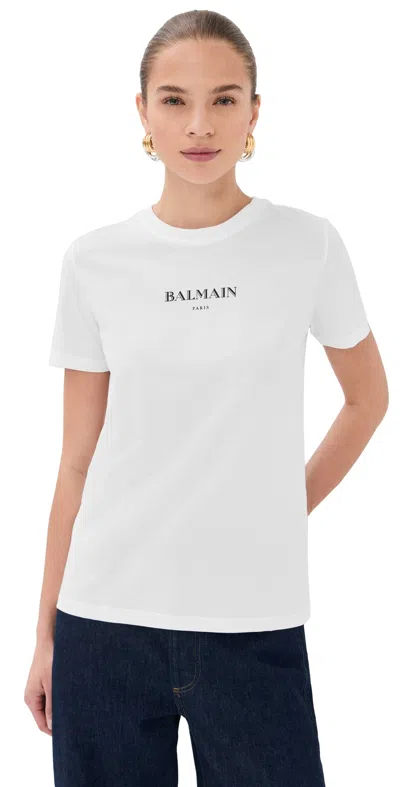 BALMAIN VINTAGE PRINT RUGULAR T-SHIRT BLANC/NOIR