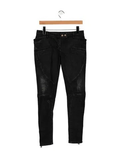 Pre-owned Balmain Vintage Skinny Leg Jeans In Black