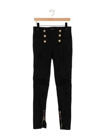 Pre-owned Balmain Vintage Skinny Leg Jeans In Black