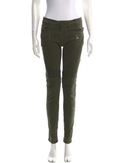 Pre-owned Balmain Vintage Skinny Leg Jeans In Green