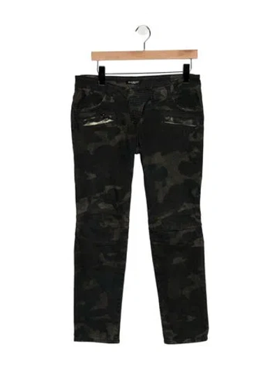 Pre-owned Balmain Vintage Skinny Leg Jeans In Green