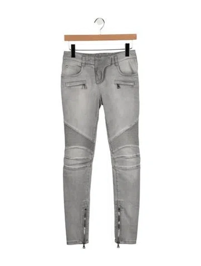 Pre-owned Balmain Vintage Skinny Leg Jeans In Grey