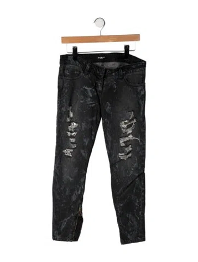 Pre-owned Balmain Vintage Skinny Leg Jeans In Grey