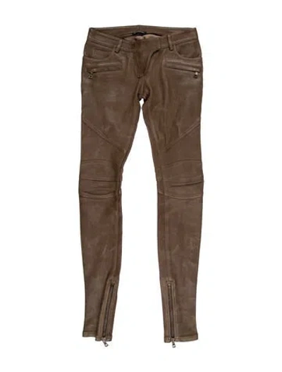 Pre-owned Balmain Vintage Skinny Leg Pants In Brown