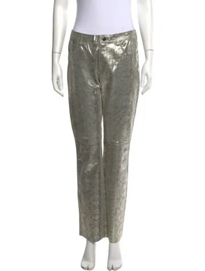 Pre-owned Balmain Vintage Straight Leg Pants In Gold/metallic