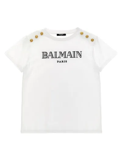 Balmain Kids'  Vintage T-shirt In White/black