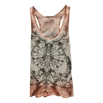Pre-owned Balmain Vintage Women's Multicoloured Linen Tank Top Size Fr 36, It 40 In Brown