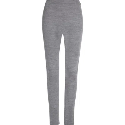 Balmain Virgin Wool & Cotton Blend Leggings In Gray