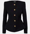 Balmain Wool Buttoned Basque Jacket In Black