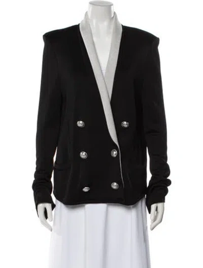 Pre-owned Balmain Virgin Wool Blazer In Black