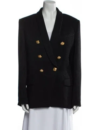 Pre-owned Balmain Virgin Wool Blazer In Black