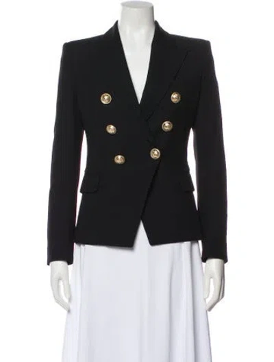 Pre-owned Balmain Virgin Wool Blazer In Black