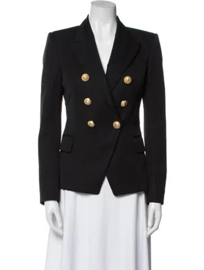Pre-owned Balmain Virgin Wool Blazer In Black