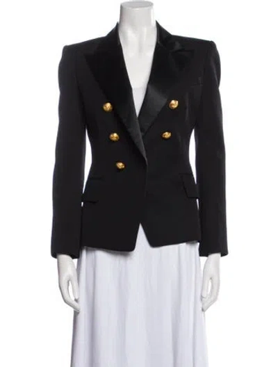 Pre-owned Balmain Virgin Wool Blazer In Black