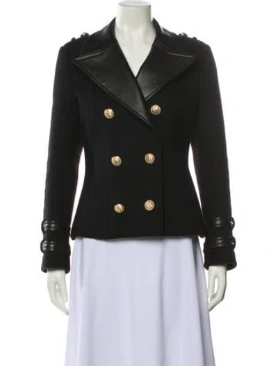 Pre-owned Balmain Virgin Wool Blazer In Black