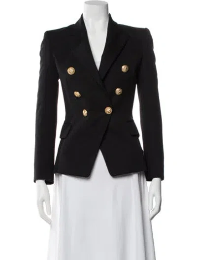 Pre-owned Balmain Virgin Wool Blazer In Black