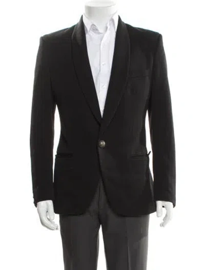 Pre-owned Balmain Virgin Wool Blazer In Black