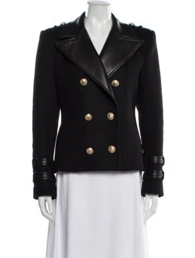 Pre-owned Balmain Virgin Wool Blazer In Black