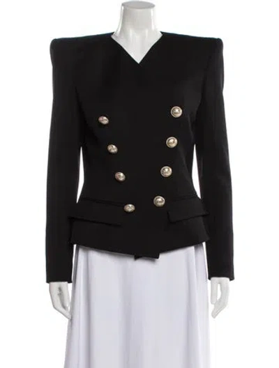 Pre-owned Balmain Virgin Wool Blazer In Black