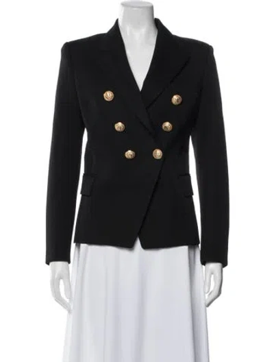 Pre-owned Balmain Virgin Wool Blazer In Black