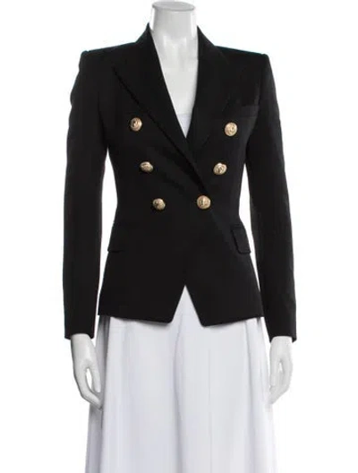 Pre-owned Balmain Virgin Wool Blazer In Black
