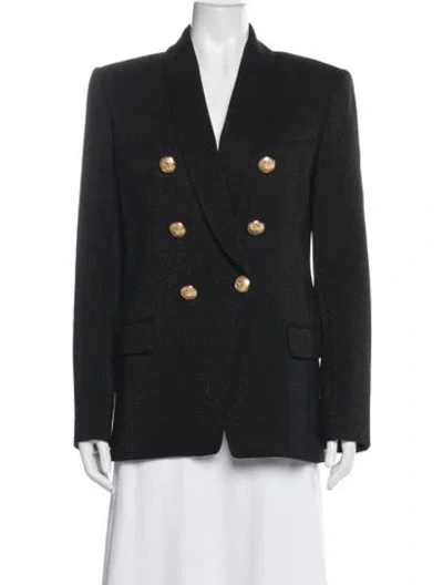 Pre-owned Balmain Virgin Wool Blazer In Black