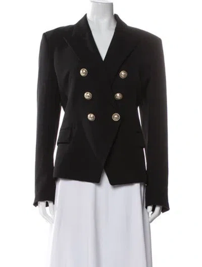 Pre-owned Balmain Virgin Wool Blazer In Black