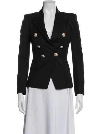 Pre-owned Balmain Virgin Wool Blazer In Black