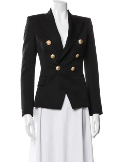 Pre-owned Balmain Virgin Wool Blazer In Black
