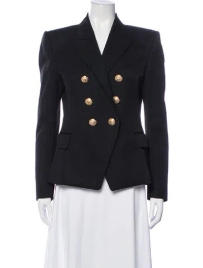 Pre-owned Balmain Virgin Wool Blazer In Black