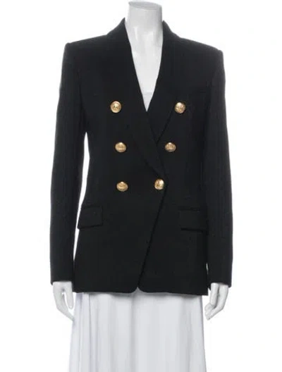 Pre-owned Balmain Virgin Wool Blazer In Black