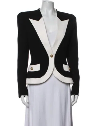Pre-owned Balmain Virgin Wool Blazer In Black