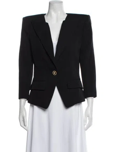 Pre-owned Balmain Virgin Wool Blazer In Black