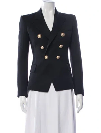 Pre-owned Balmain Virgin Wool Blazer In Black