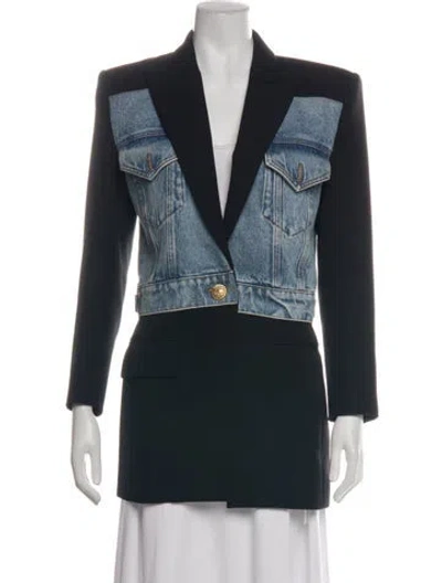 Pre-owned Balmain Virgin Wool Blazer In Black