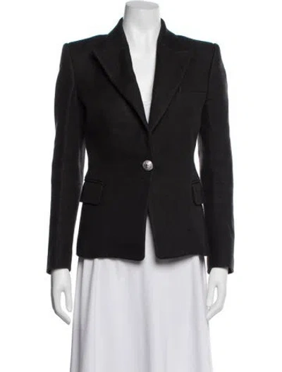 Pre-owned Balmain Virgin Wool Blazer In Black