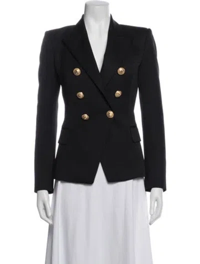 Pre-owned Balmain Virgin Wool Blazer In Black